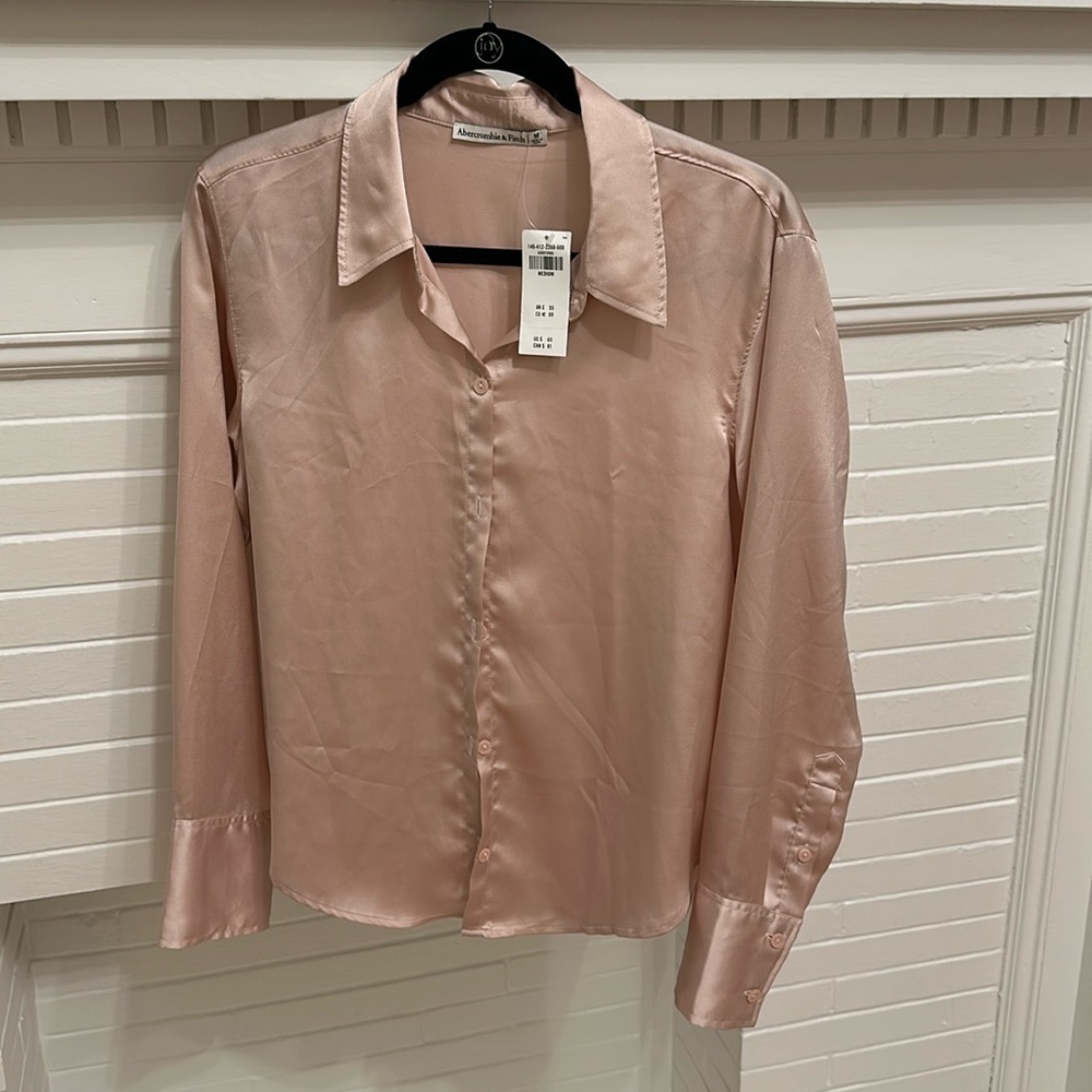 Abercrombie & Fitch, Pink, Button Down, Medium